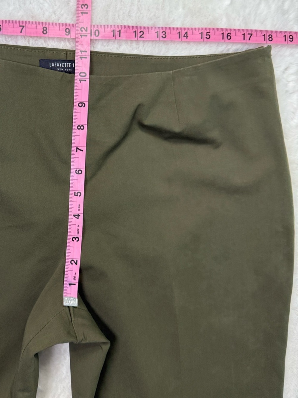 Lafayette 148 Lexington Bleecker Pants Trouser 14 Olive Cropped Side Zip Career - Picture 7 of 16